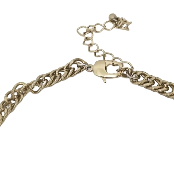 PINK CHEETAH PRINT & RHINESTONE CROSS STATEMENT NECKLACE - Picture 7 of 7